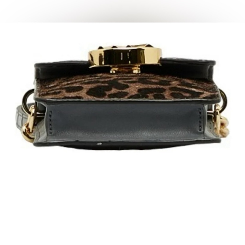 MICHAEL KORS Leopard Shoulder Crossbody Bag Gray Brown Leather AUTHENTIC NWT - Picture 9 of 10
